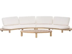 Sofa ogrodowa ze stolikiem dla 4 osób NUMANA Złamana biel Drewno akacjowe