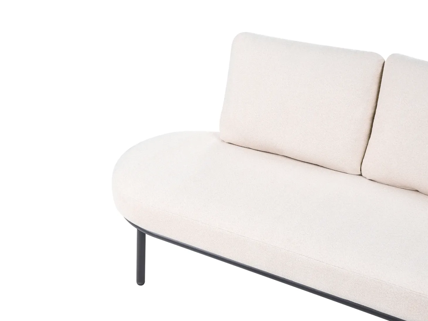 Sofa ogrodowa ze stolikiem dla 4 osób POLLINA Czarny Metal