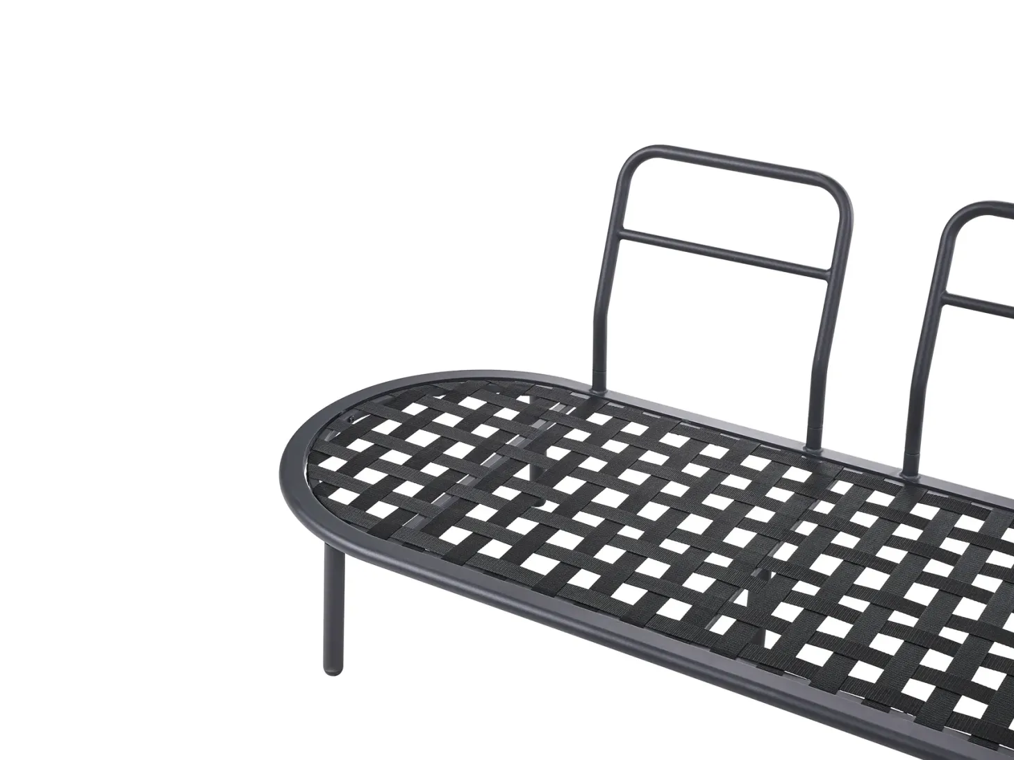 Sofa ogrodowa ze stolikiem dla 4 osób POLLINA Czarny Metal
