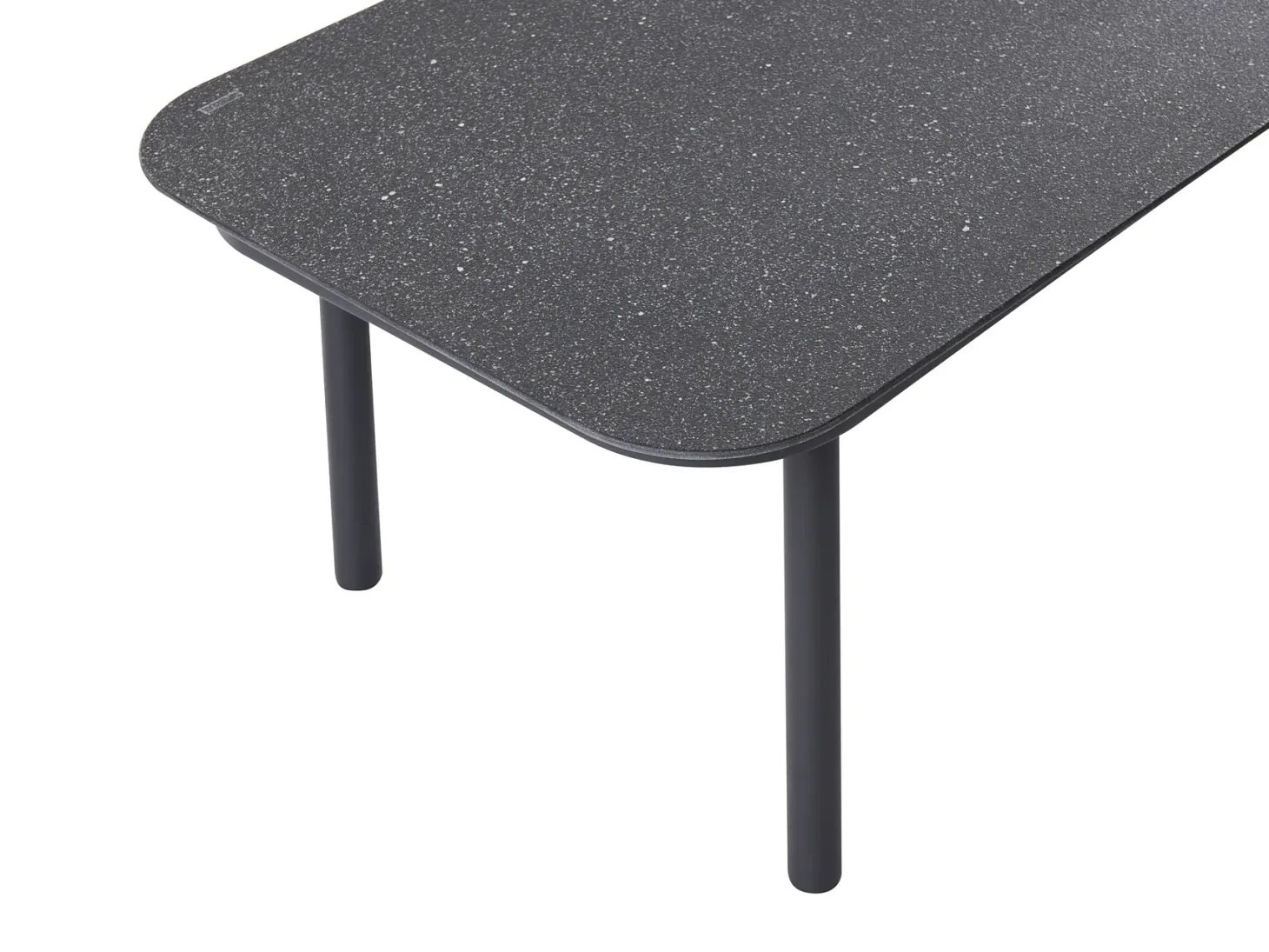 Sofa ogrodowa ze stolikiem dla 4 osób POLLINA Czarny Metal