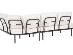 Sofa ogrodowa ze stolikiem dla 4 osób POLLINA Czarny Metal