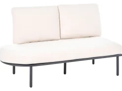 Sofa ogrodowa ze stolikiem dla 4 osób POLLINA Czarny Metal
