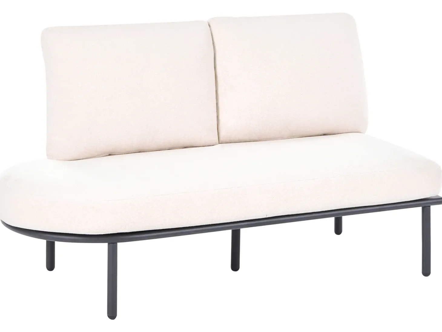 Sofa ogrodowa ze stolikiem dla 4 osób POLLINA Czarny Metal