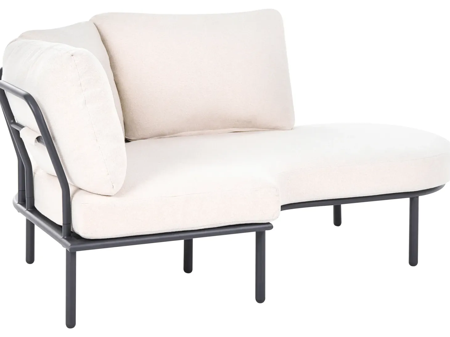 Sofa ogrodowa ze stolikiem dla 4 osób POLLINA Czarny Metal