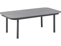 Sofa ogrodowa ze stolikiem dla 4 osób POLLINA Czarny Metal