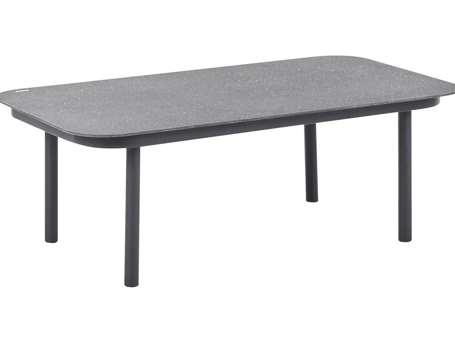 Sofa ogrodowa ze stolikiem dla 4 osób POLLINA Czarny Metal