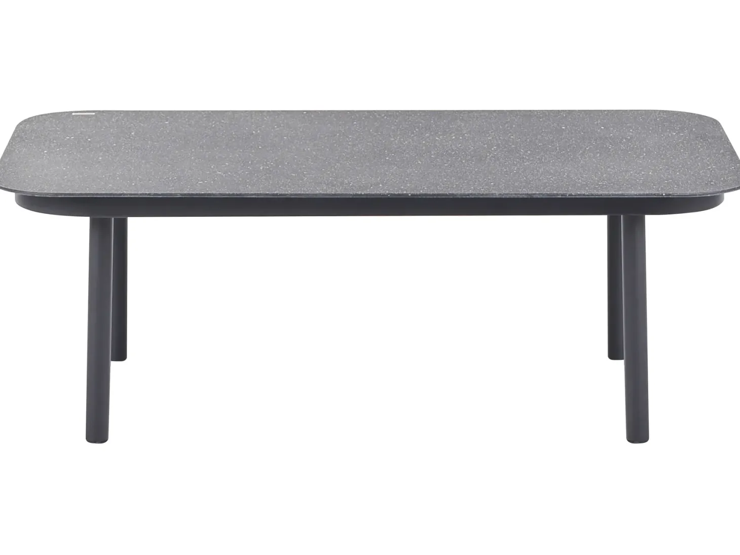 Sofa ogrodowa ze stolikiem dla 4 osób POLLINA Czarny Metal