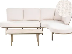 Sofa ogrodowa ze stolikiem dla 4 osób POLLINA Brązowy Metal