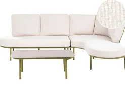 Sofa ogrodowa ze stolikiem dla 4 osób POLLINA Zielony Metal