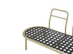 Sofa ogrodowa ze stolikiem dla 4 osób POLLINA Zielony Metal