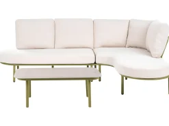 Sofa ogrodowa ze stolikiem dla 4 osób POLLINA Zielony Metal