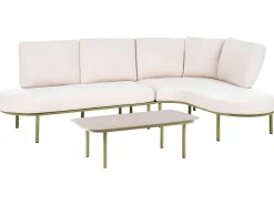 Sofa ogrodowa ze stolikiem dla 4 osób POLLINA Zielony Metal