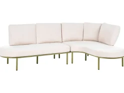 Sofa ogrodowa ze stolikiem dla 4 osób POLLINA Zielony Metal