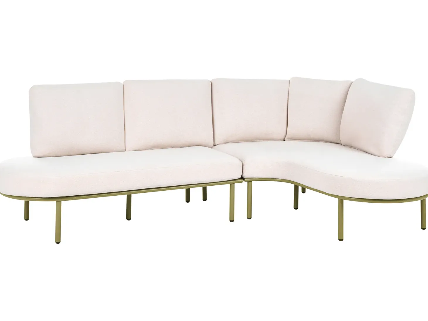 Sofa ogrodowa ze stolikiem dla 4 osób POLLINA Zielony Metal