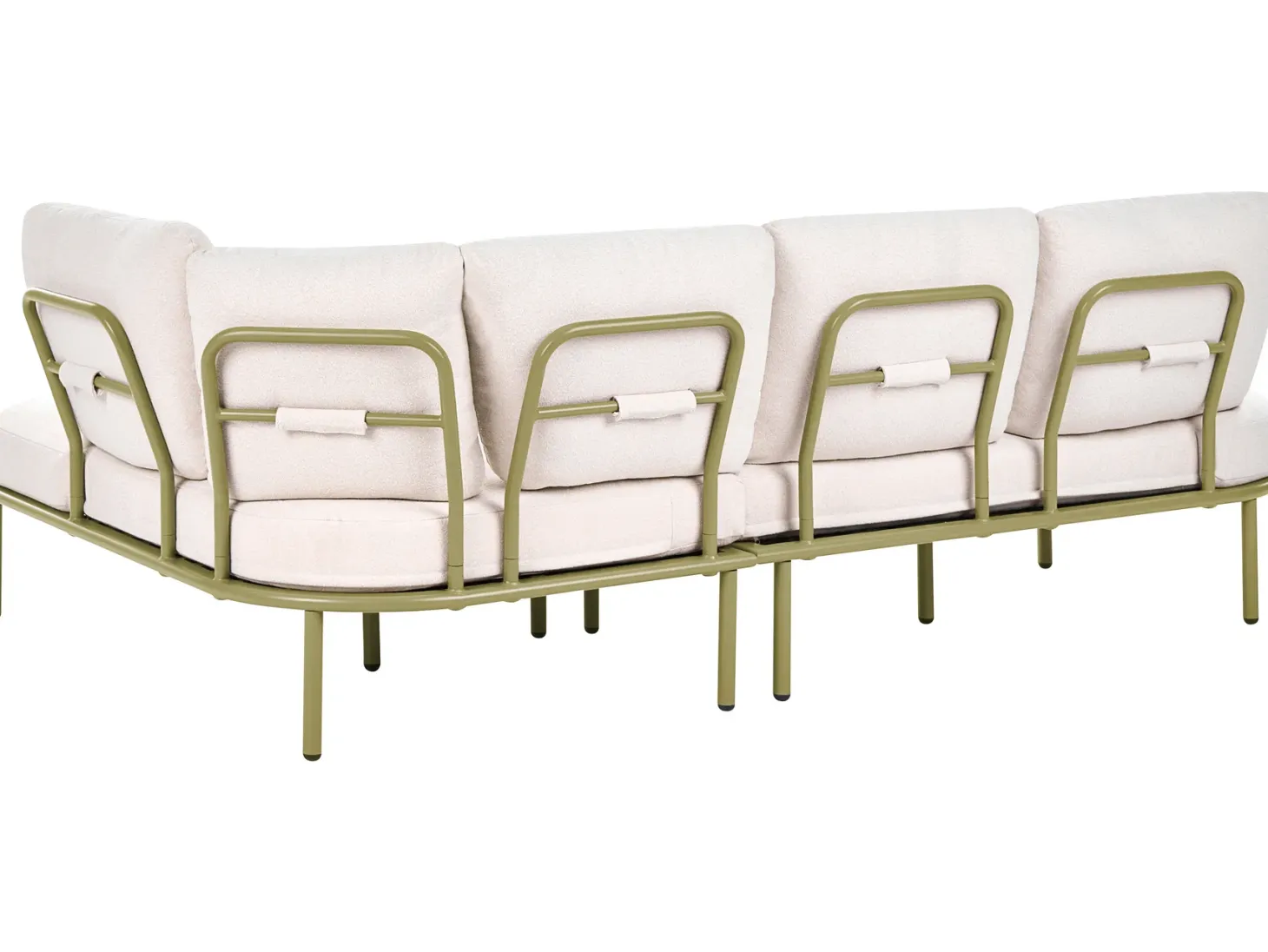 Sofa ogrodowa ze stolikiem dla 4 osób POLLINA Zielony Metal
