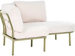 Sofa ogrodowa ze stolikiem dla 4 osób POLLINA Zielony Metal