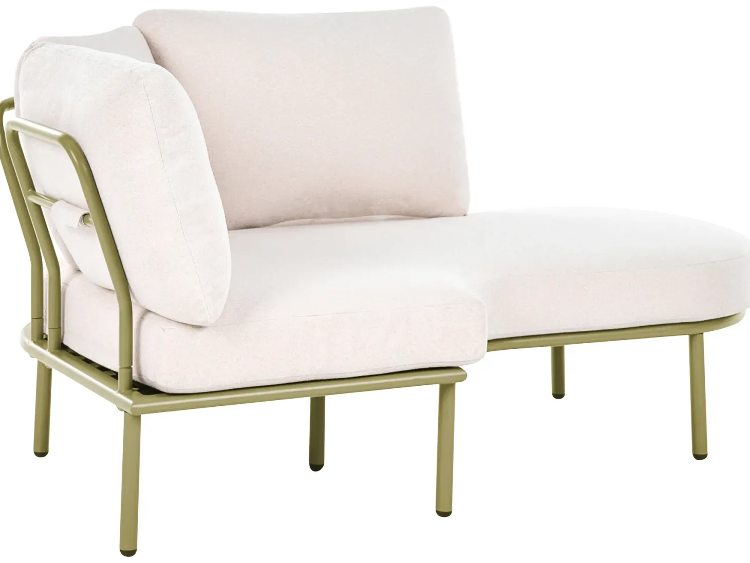 Sofa ogrodowa ze stolikiem dla 4 osób POLLINA Zielony Metal