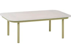Sofa ogrodowa ze stolikiem dla 4 osób POLLINA Zielony Metal