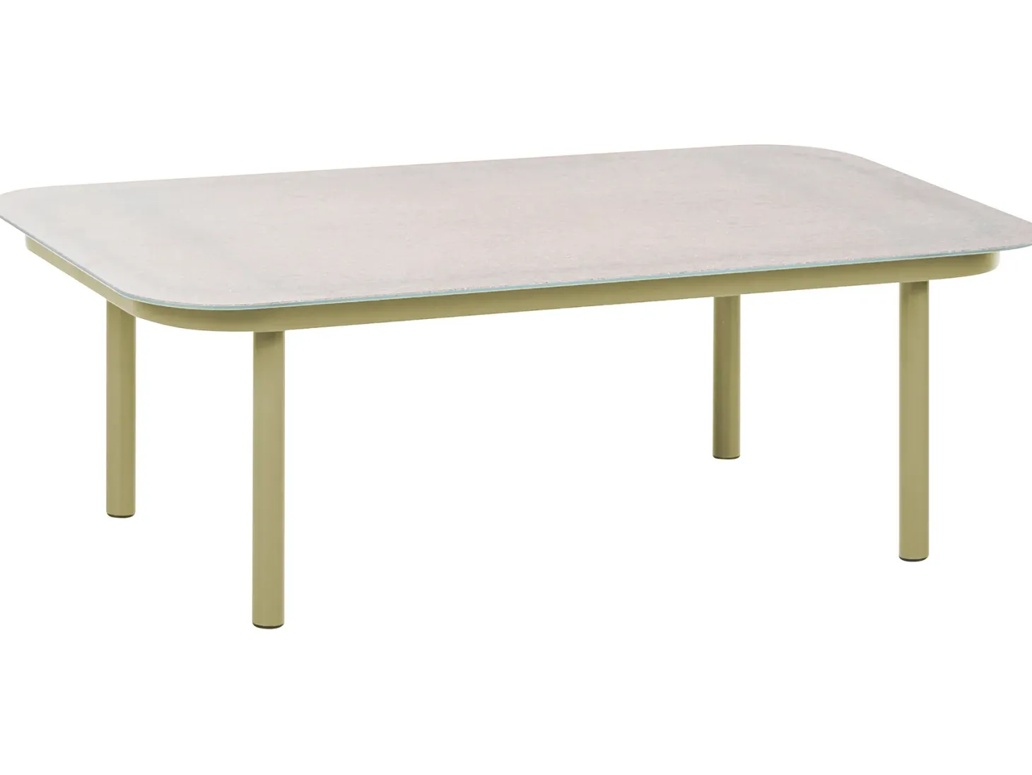 Sofa ogrodowa ze stolikiem dla 4 osób POLLINA Zielony Metal