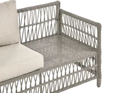 Sofa ogrodowa z otomaną dla 3 osób OFENA Technorattan Szary