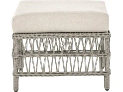 Sofa ogrodowa z otomaną dla 3 osób OFENA Technorattan Szary