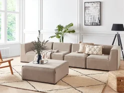 Sofa ogrodowa z otomaną dla 4 osób AREZZO Beżowy Modułowy