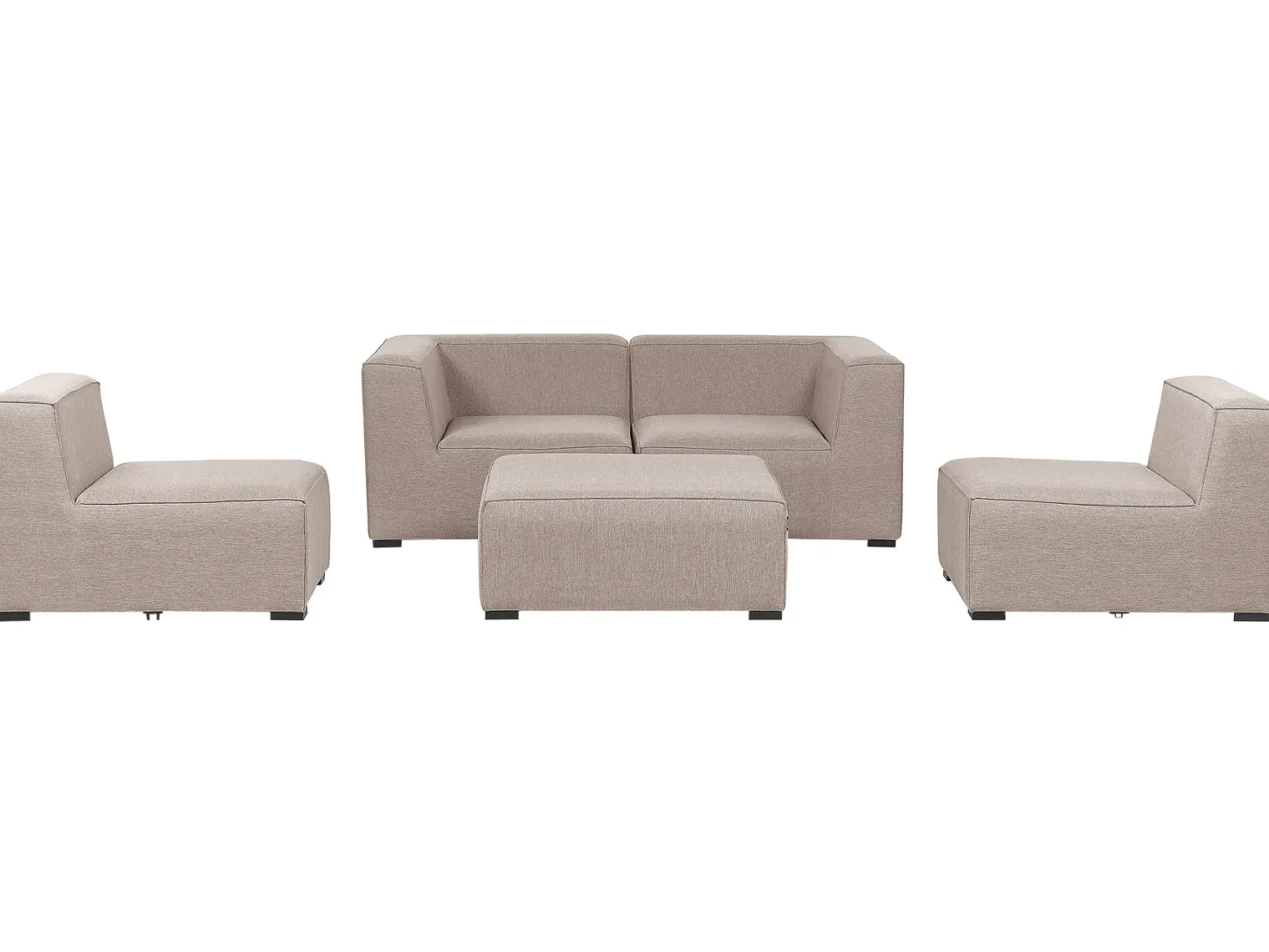 Sofa ogrodowa z otomaną dla 4 osób AREZZO Beżowy Modułowy