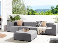Sofa ogrodowa z otomaną dla 4 osób AREZZO Szary Modułowy