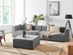 Sofa ogrodowa z otomaną dla 4 osób AREZZO Szary Modułowy