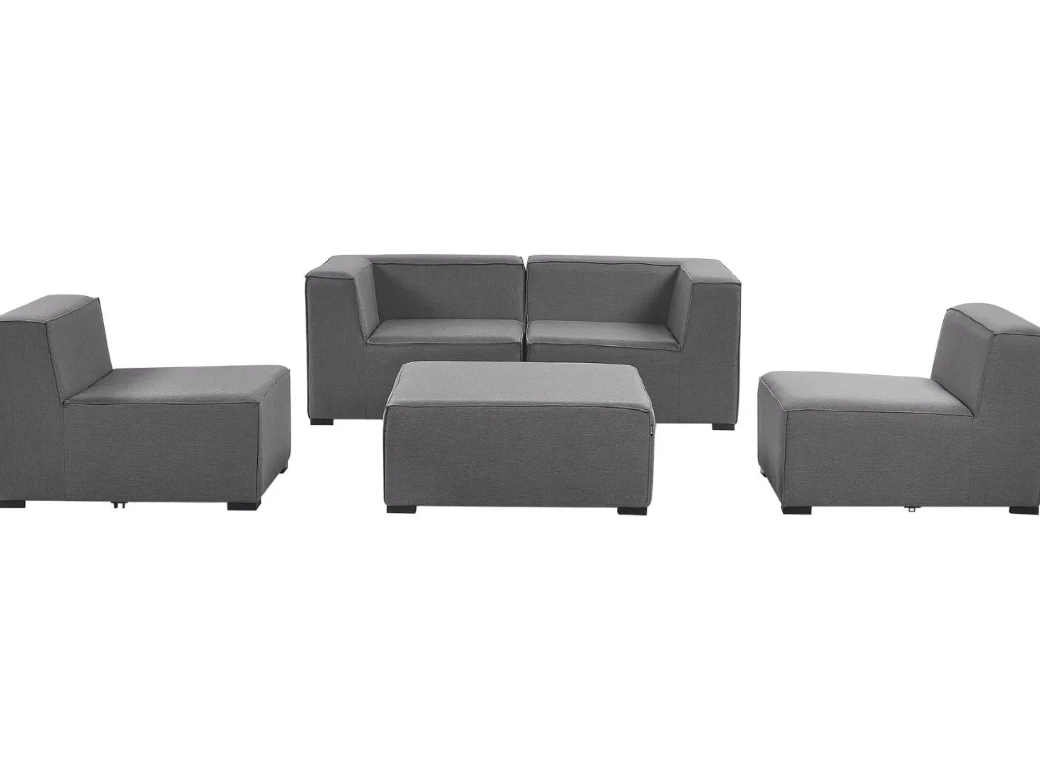 Sofa ogrodowa z otomaną dla 4 osób AREZZO Szary Modułowy