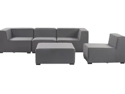 Sofa ogrodowa z otomaną dla 4 osób AREZZO Szary Modułowy