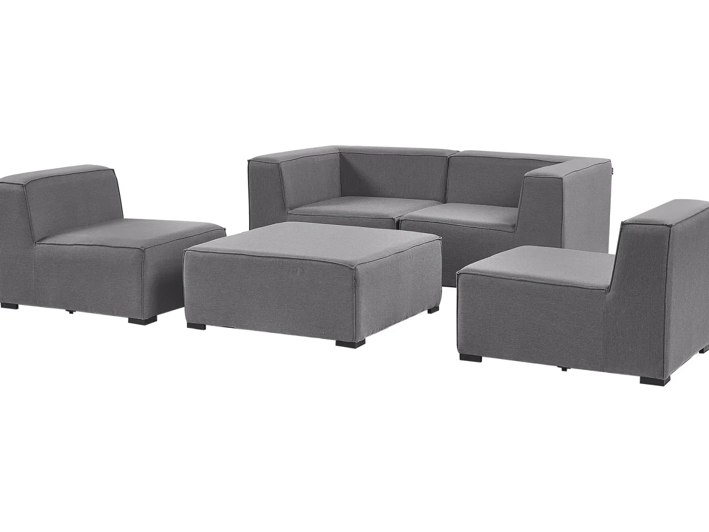 Sofa ogrodowa z otomaną dla 4 osób AREZZO Szary Modułowy