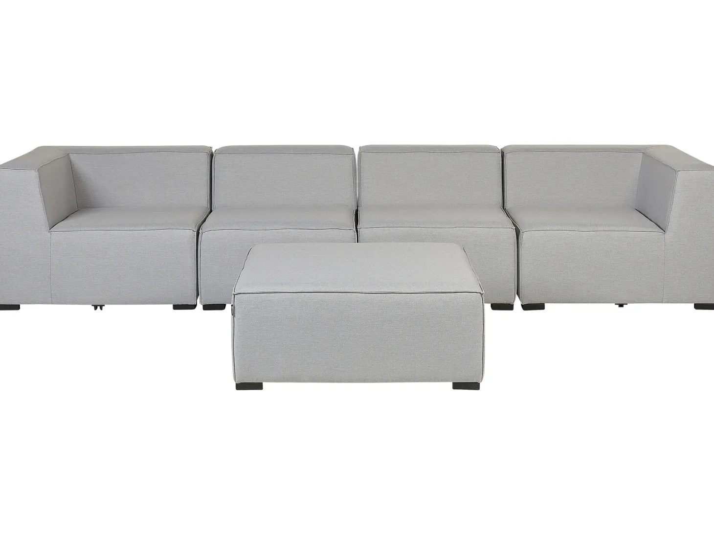 Sofa ogrodowa z otomaną dla 4 osób AREZZO Jasnoszary Modułowy