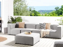 Sofa ogrodowa z otomaną dla 4 osób AREZZO Jasnoszary Modułowy