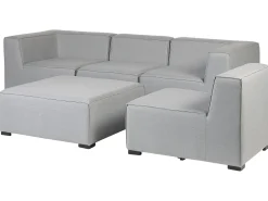 Sofa ogrodowa z otomaną dla 4 osób AREZZO Jasnoszary Modułowy