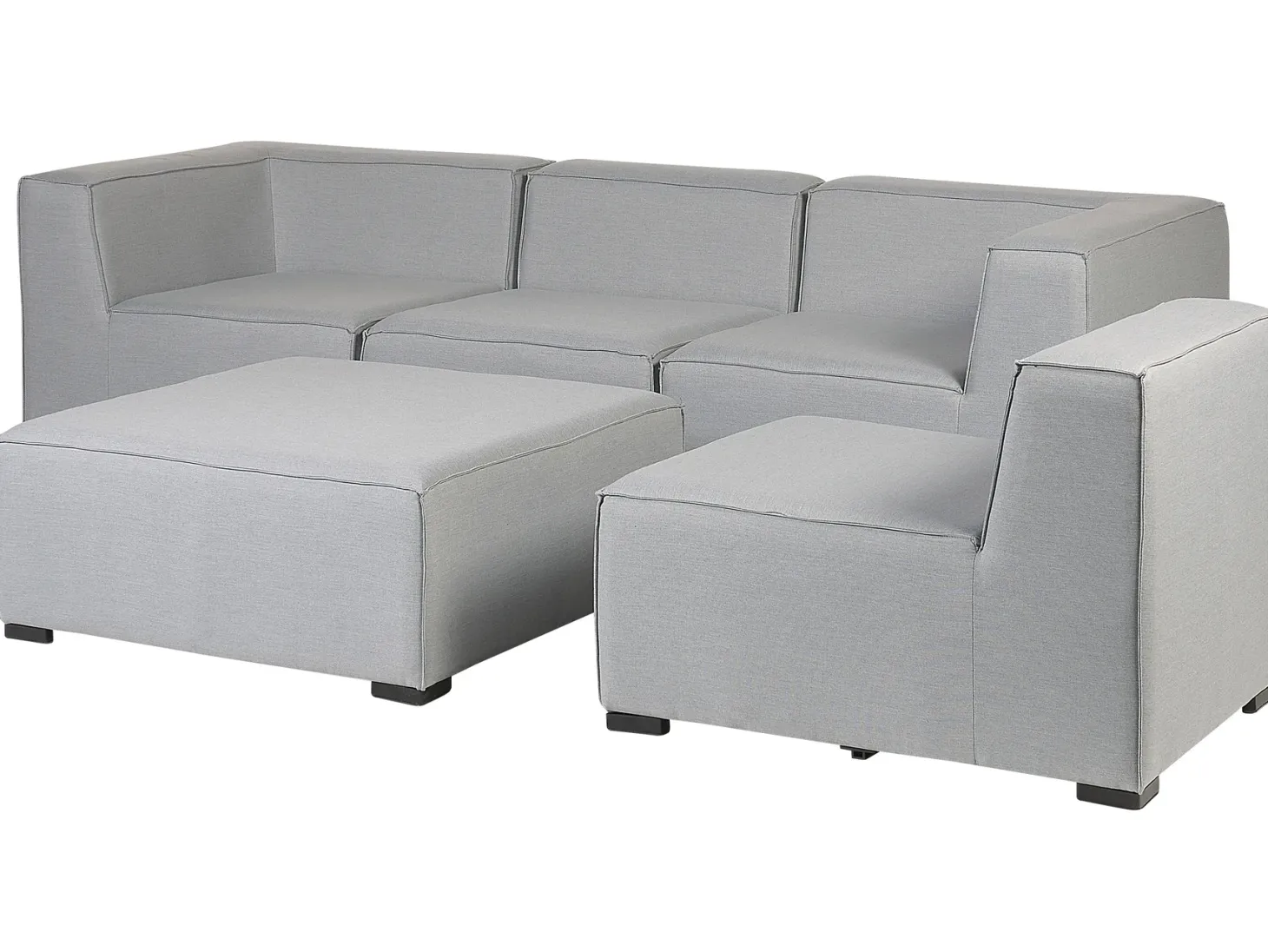 Sofa ogrodowa z otomaną dla 4 osób AREZZO Jasnoszary Modułowy