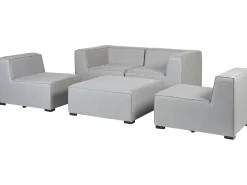 Sofa ogrodowa z otomaną dla 4 osób AREZZO Jasnoszary Modułowy
