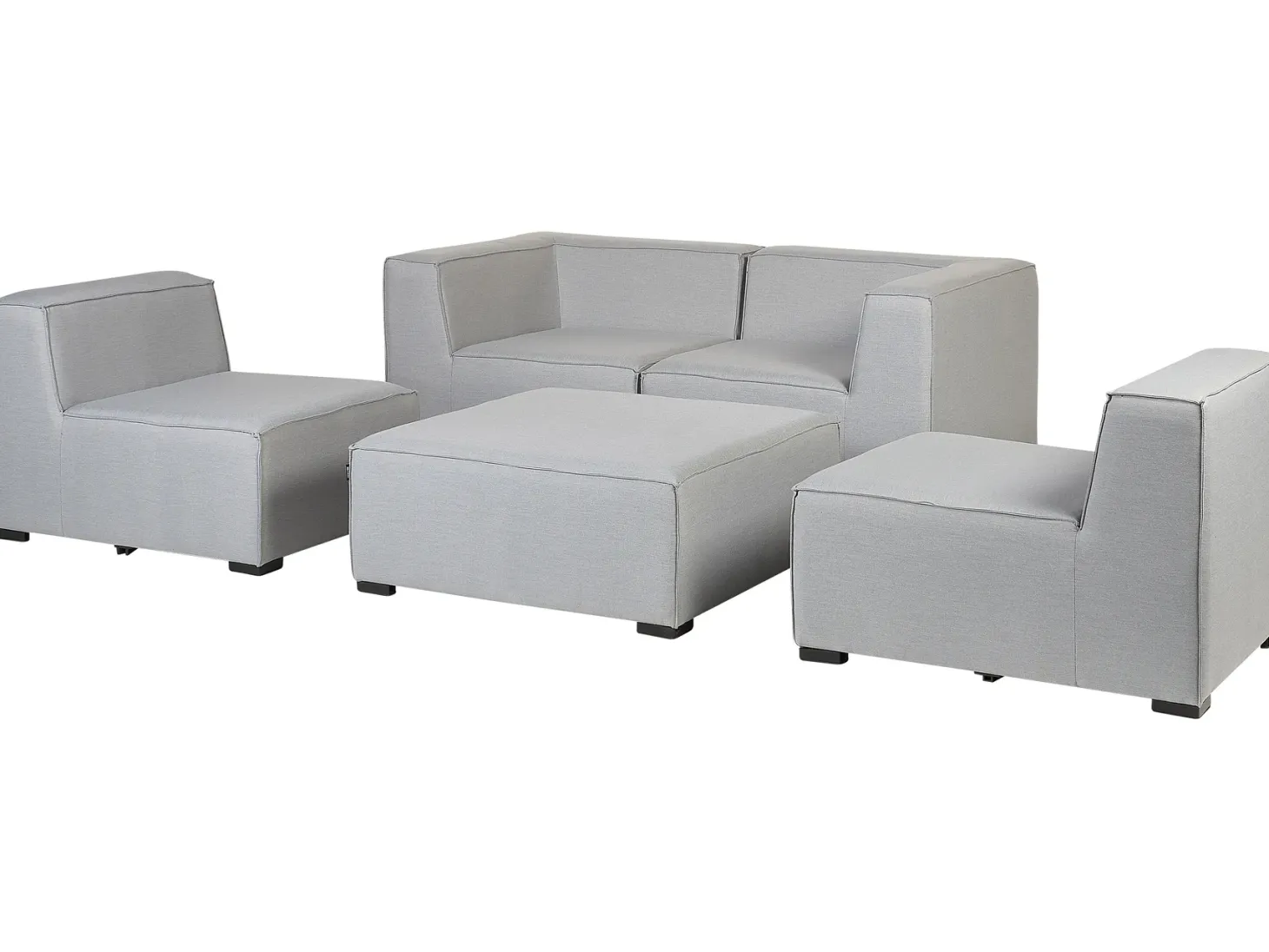 Sofa ogrodowa z otomaną dla 4 osób AREZZO Jasnoszary Modułowy