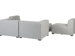 Sofa ogrodowa z otomaną dla 4 osób AREZZO Jasnoszary Modułowy