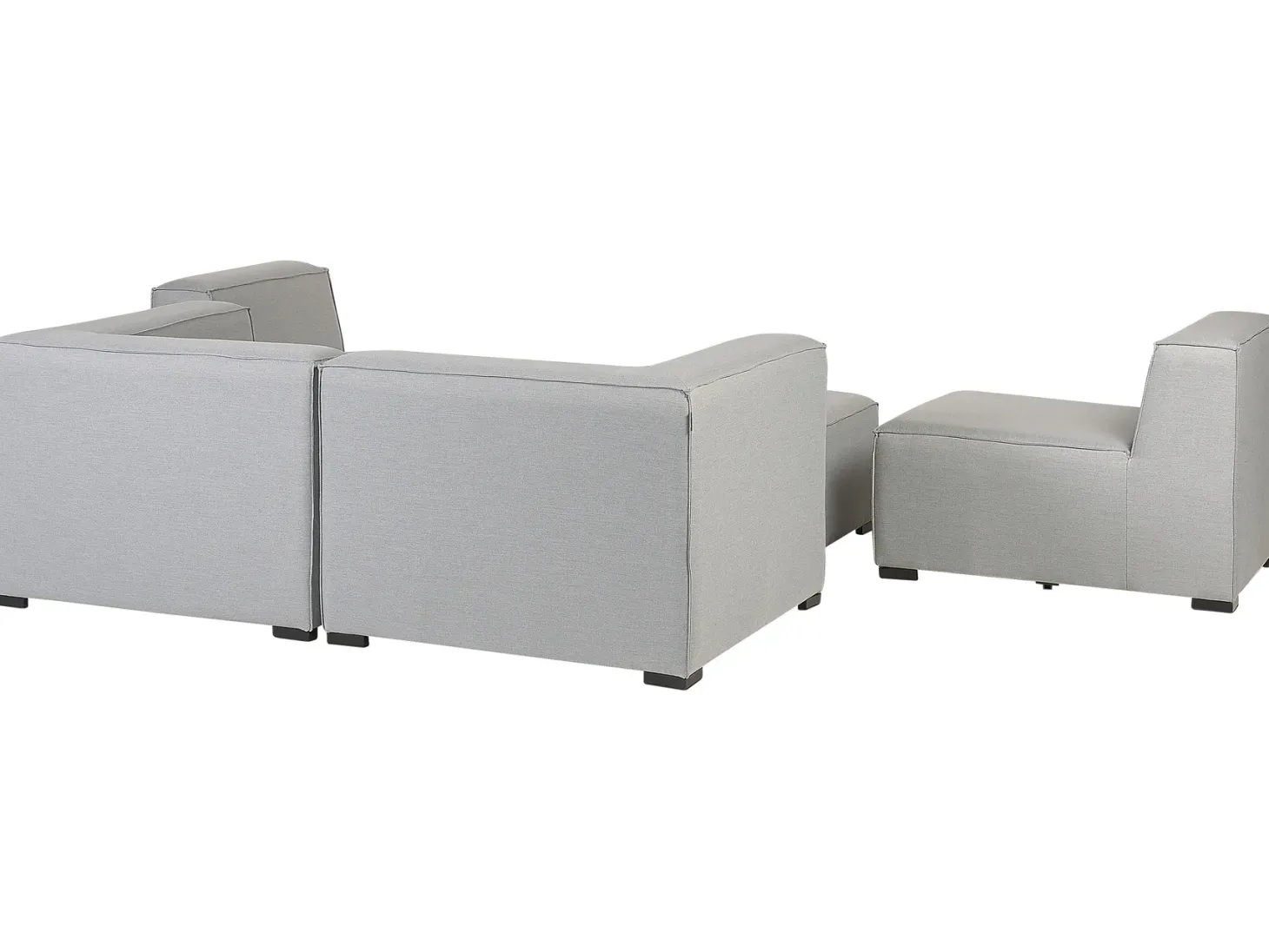 Sofa ogrodowa z otomaną dla 4 osób AREZZO Jasnoszary Modułowy