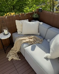 Sofa ogrodowa z otomaną dla 4 osób AREZZO Jasnoszary Modułowy