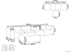 Sofa ogrodowa z otomaną dla 4 osób AREZZO Jasnoszary Modułowy
