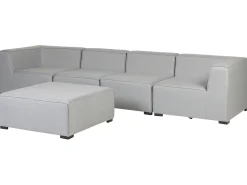 Sofa ogrodowa z otomaną dla 4 osób AREZZO Jasnoszary Modułowy