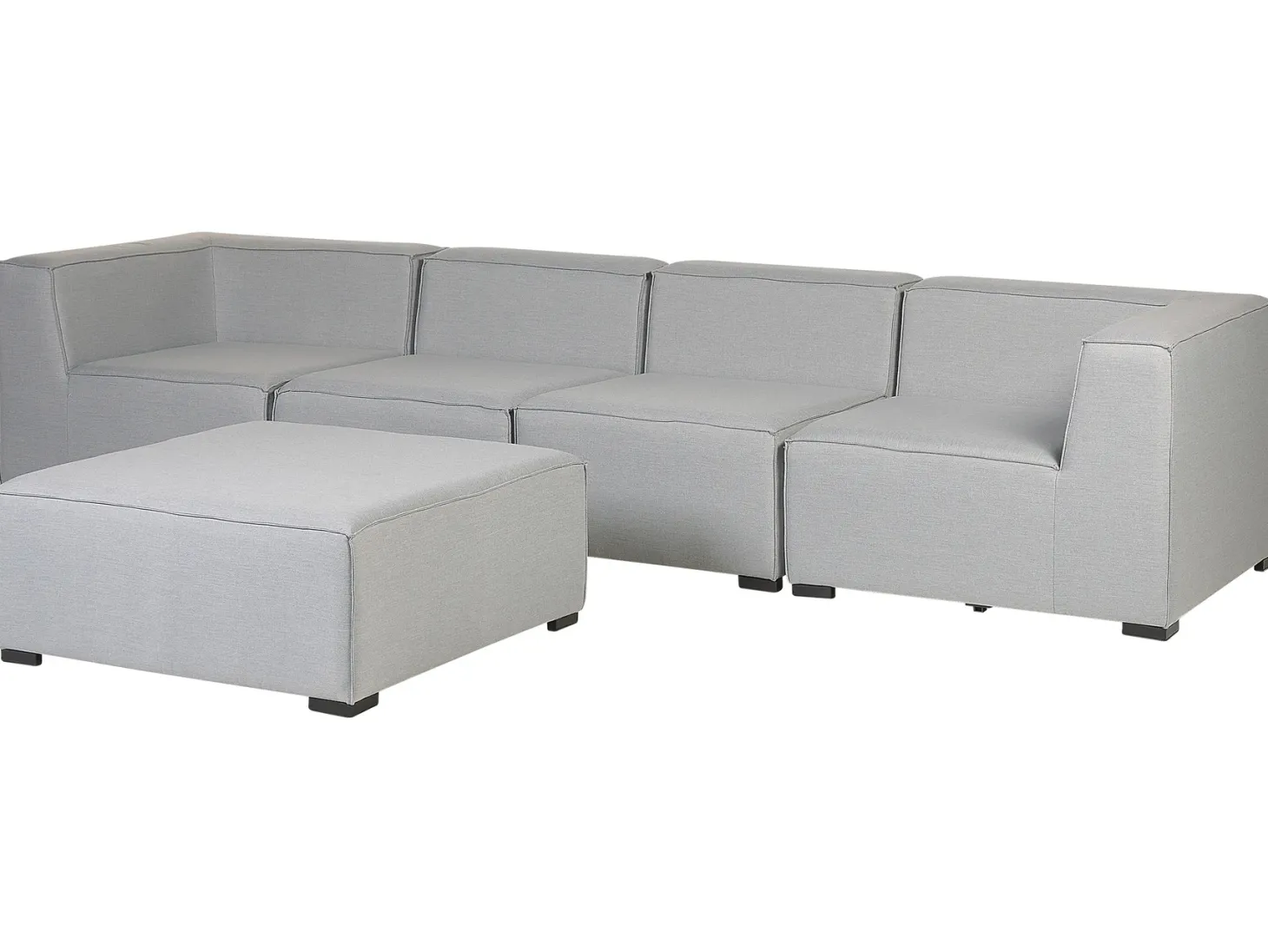 Sofa ogrodowa z otomaną dla 4 osób AREZZO Jasnoszary Modułowy