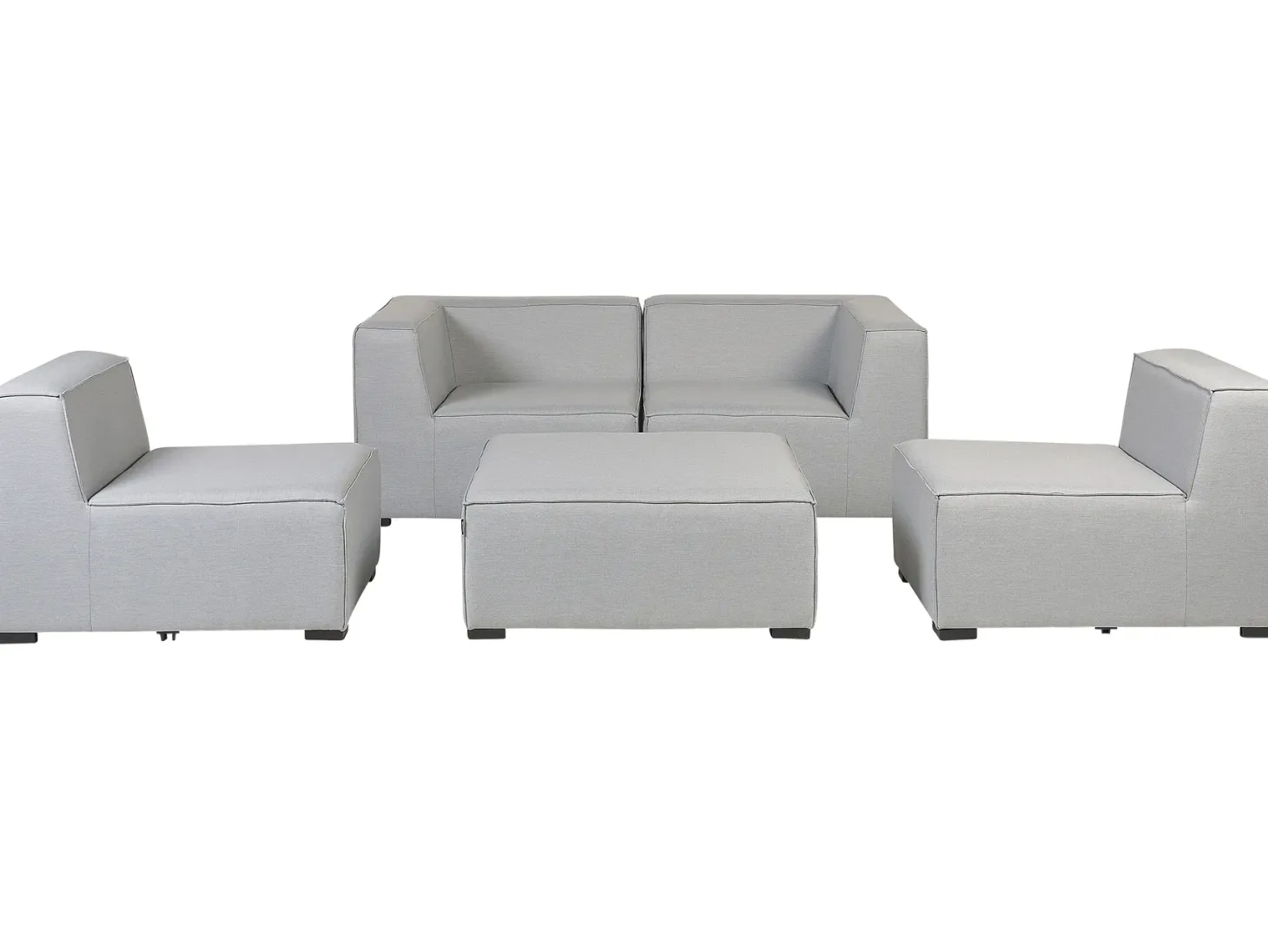Sofa ogrodowa z otomaną dla 4 osób AREZZO Jasnoszary Modułowy