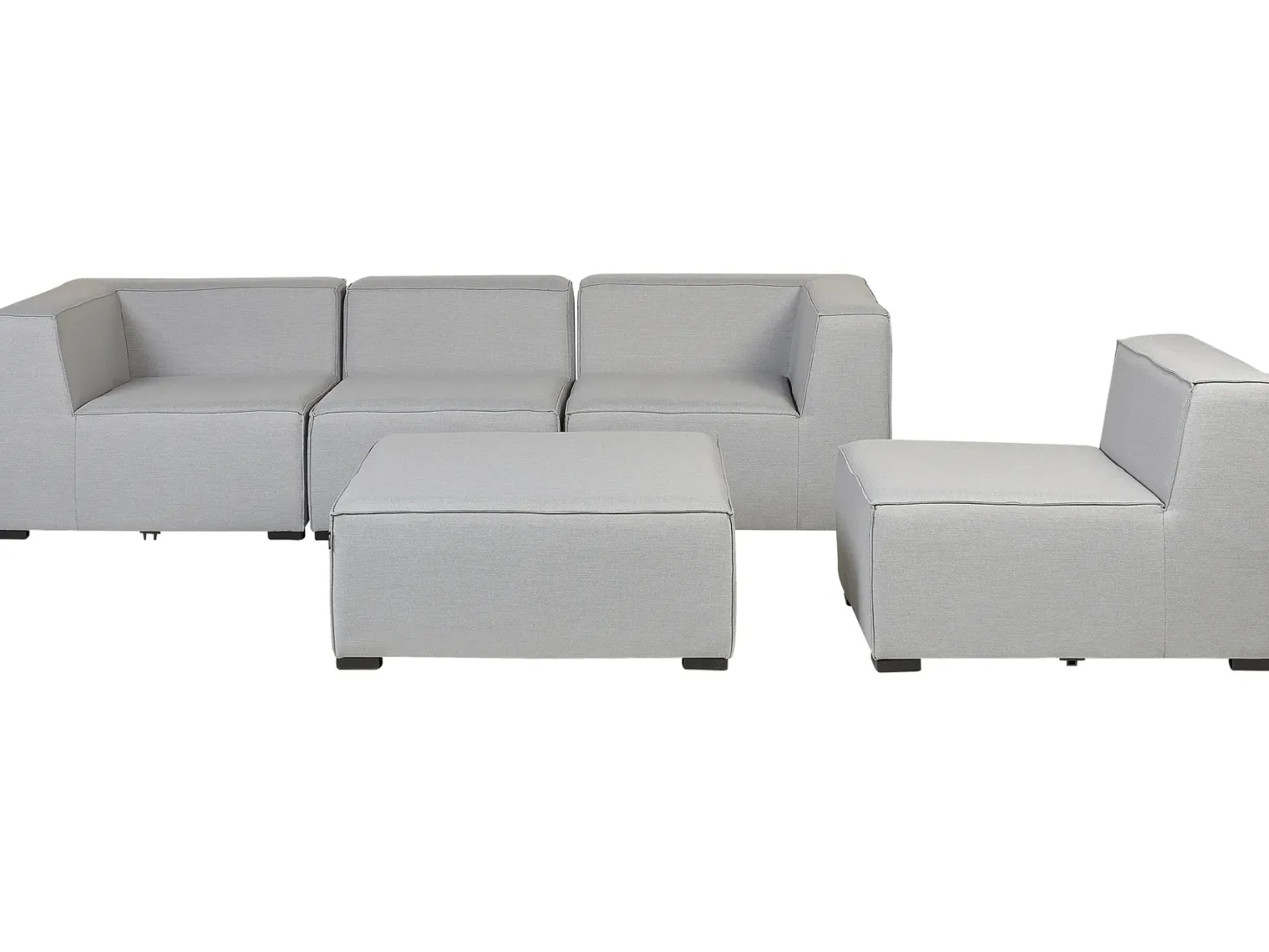 Sofa ogrodowa z otomaną dla 4 osób AREZZO Jasnoszary Modułowy