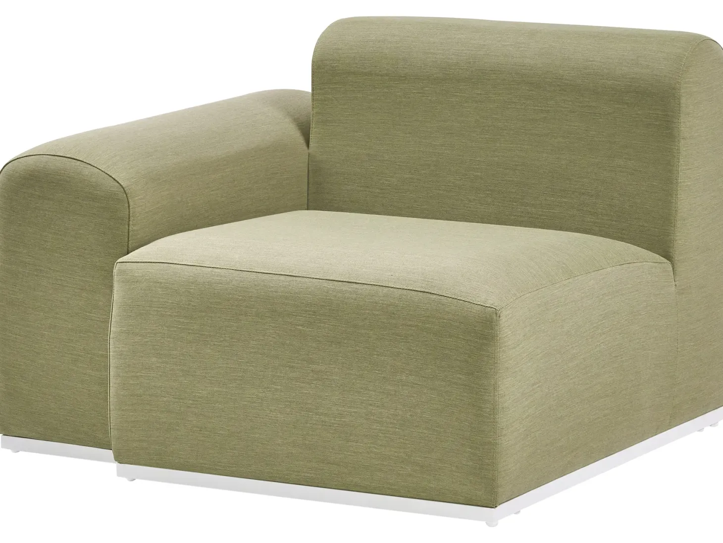 Sofa ogrodowa z otomaną dla 7 osób BATTIFOLLO Oliwkowy Modułowy