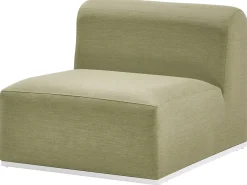 Sofa ogrodowa z otomaną dla 7 osób BATTIFOLLO Oliwkowy Modułowy