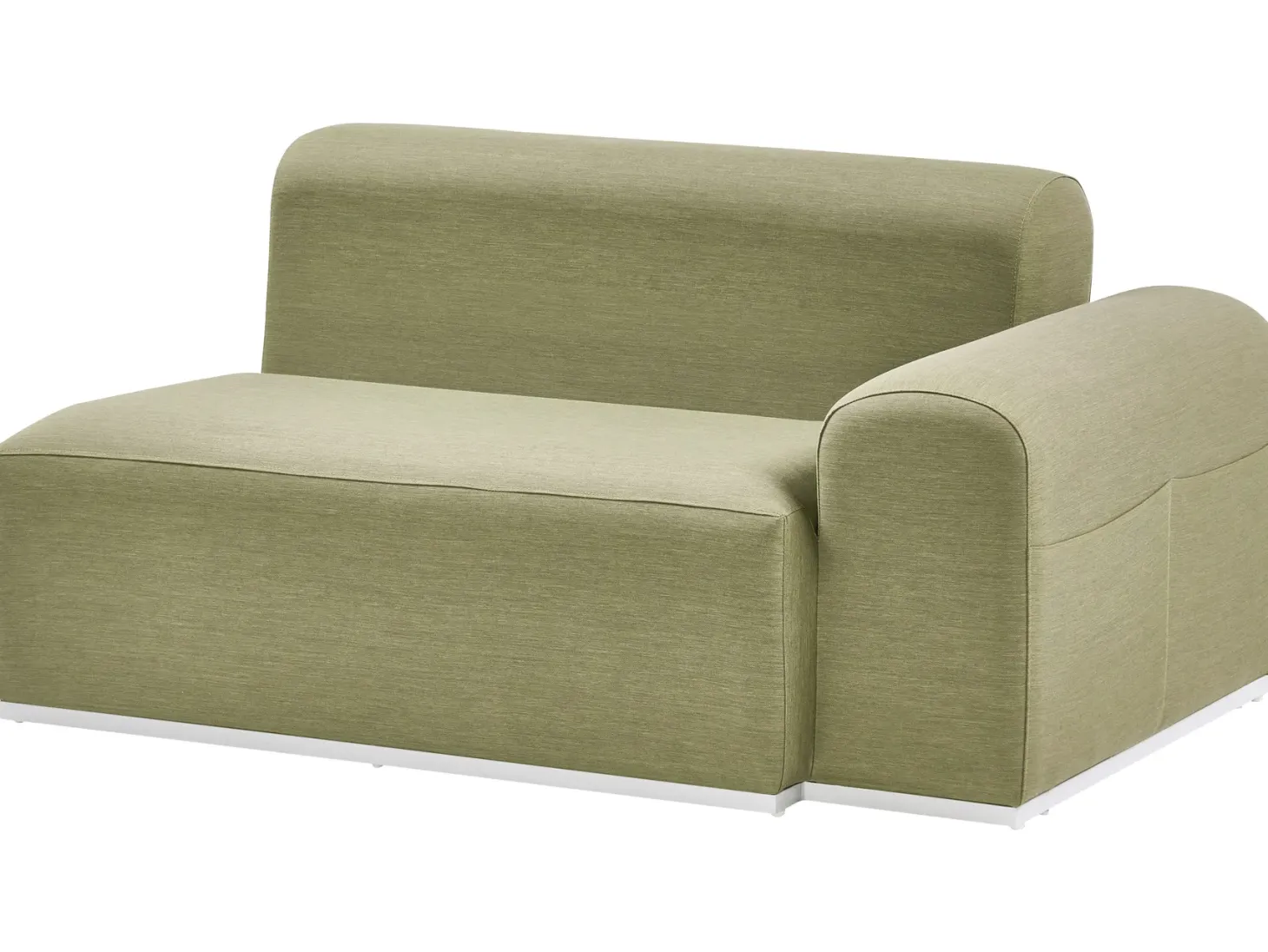 Sofa ogrodowa z otomaną dla 7 osób BATTIFOLLO Oliwkowy Modułowy