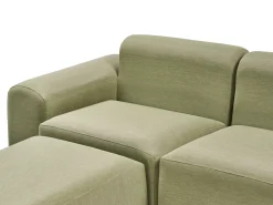 Sofa ogrodowa z otomaną dla 7 osób BATTIFOLLO Oliwkowy Modułowy